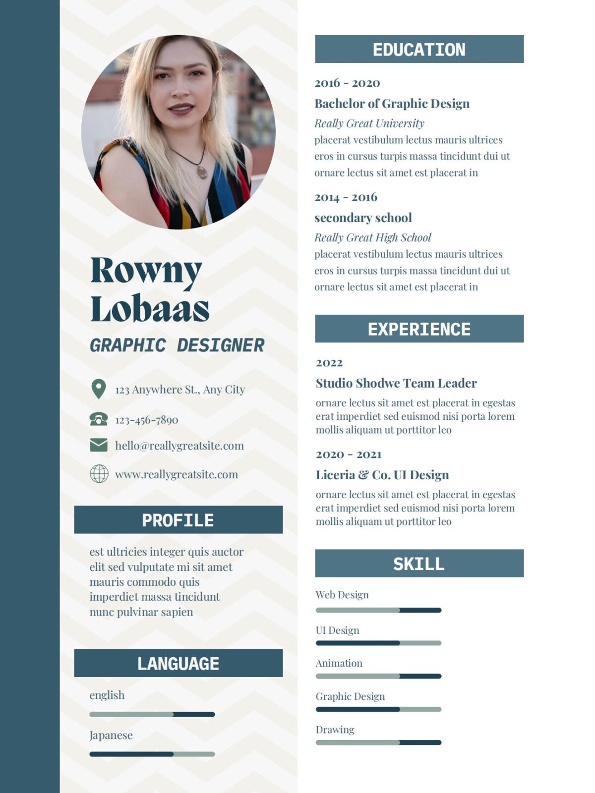 Morden Blue CV Resume Template