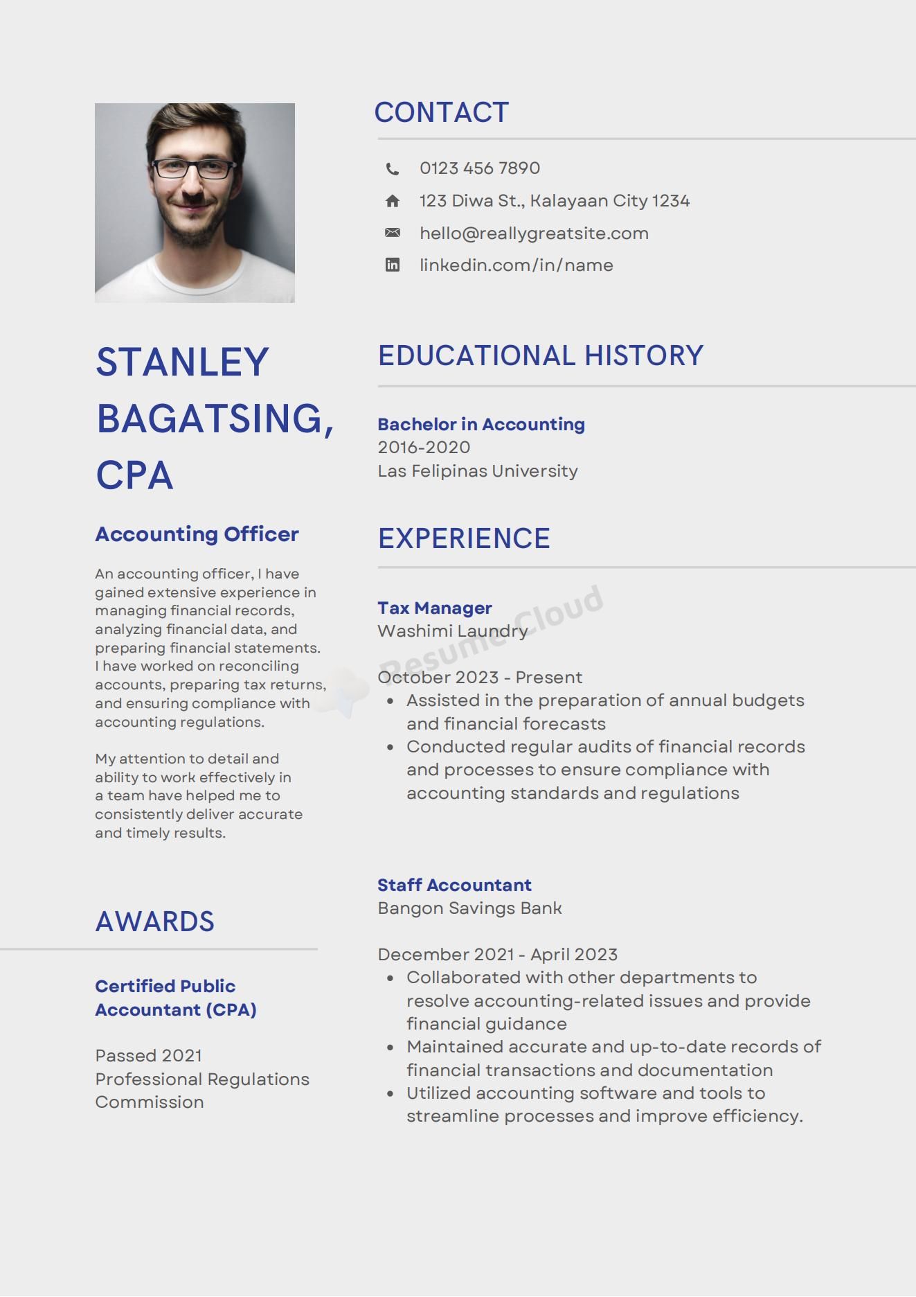 Accounting Officer Resume CVTemplate