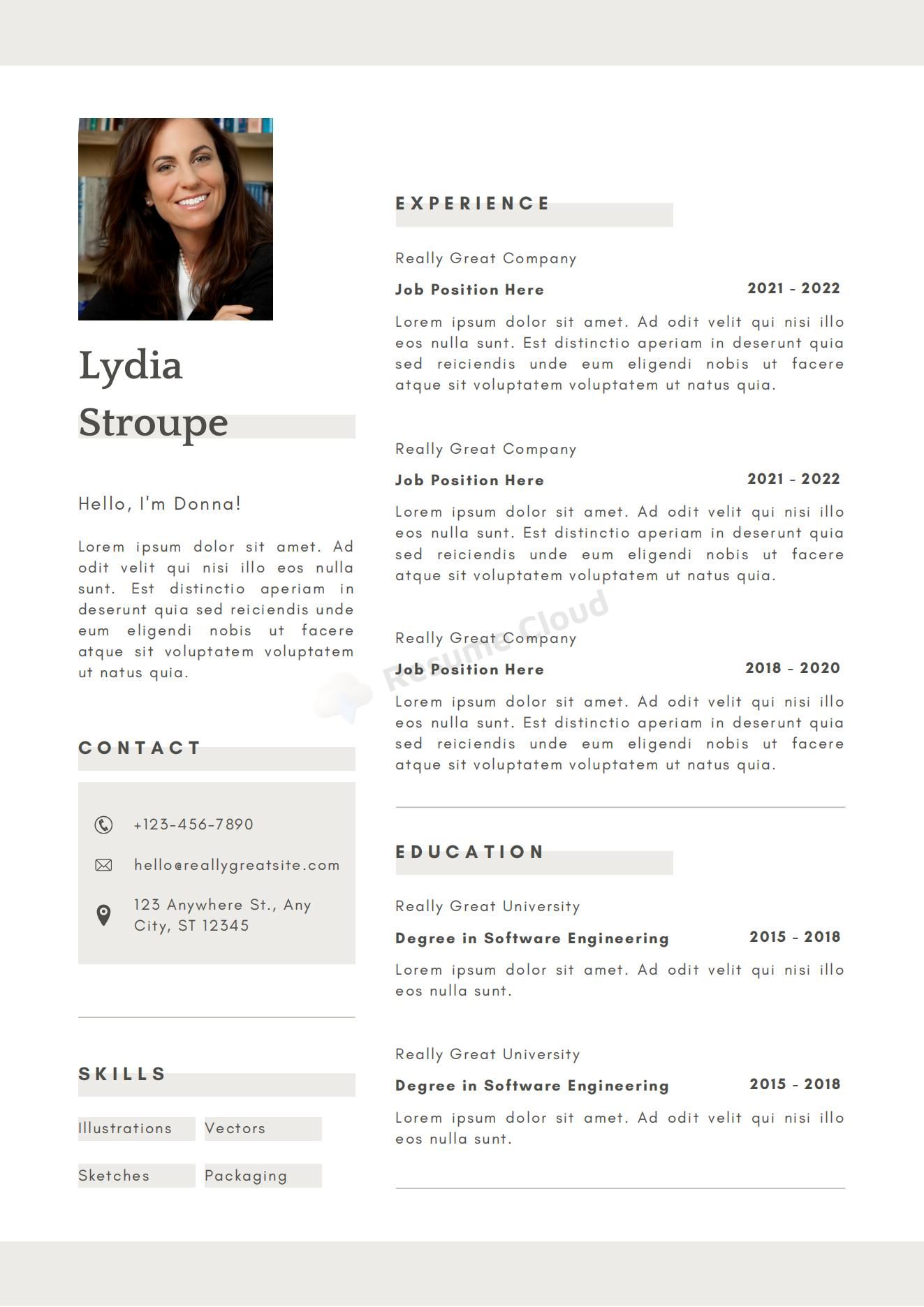 Minimalist Creative Resume Template