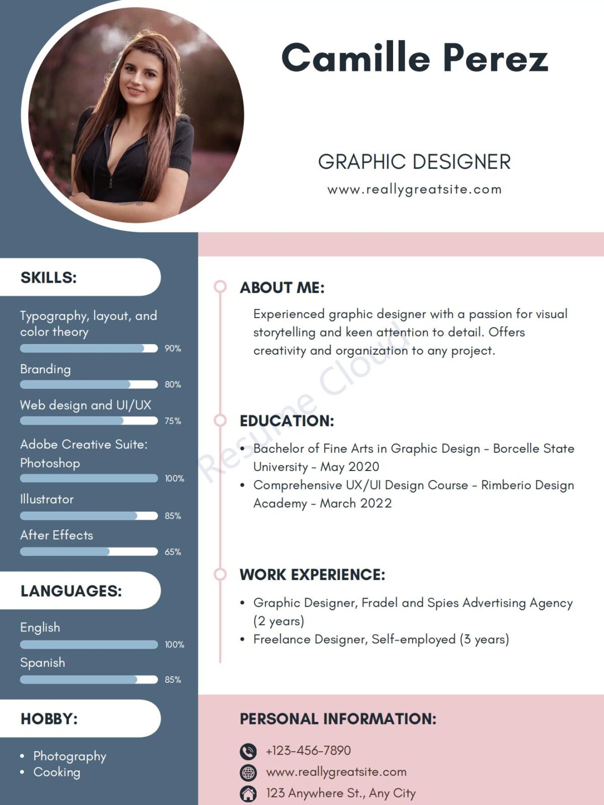 Creative Graphic Designer CV Resume Template A4