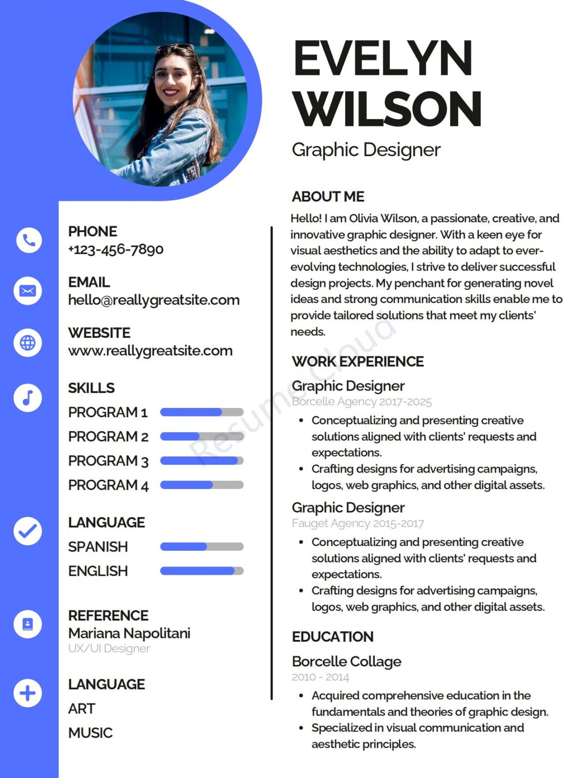 Modern Graphic Designer Resume Template